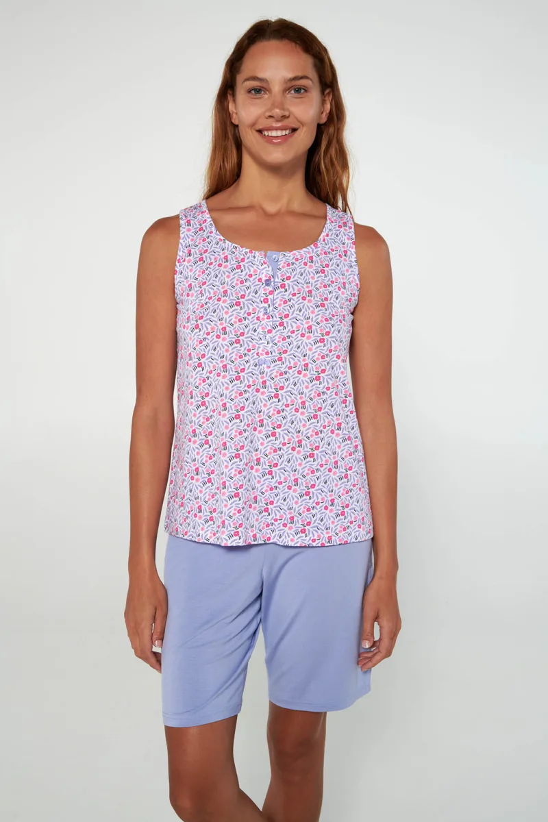 Pijama de dama cu maieu si pantalon scurt