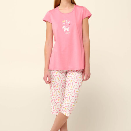 pijama de damă cu mânecă scurtă