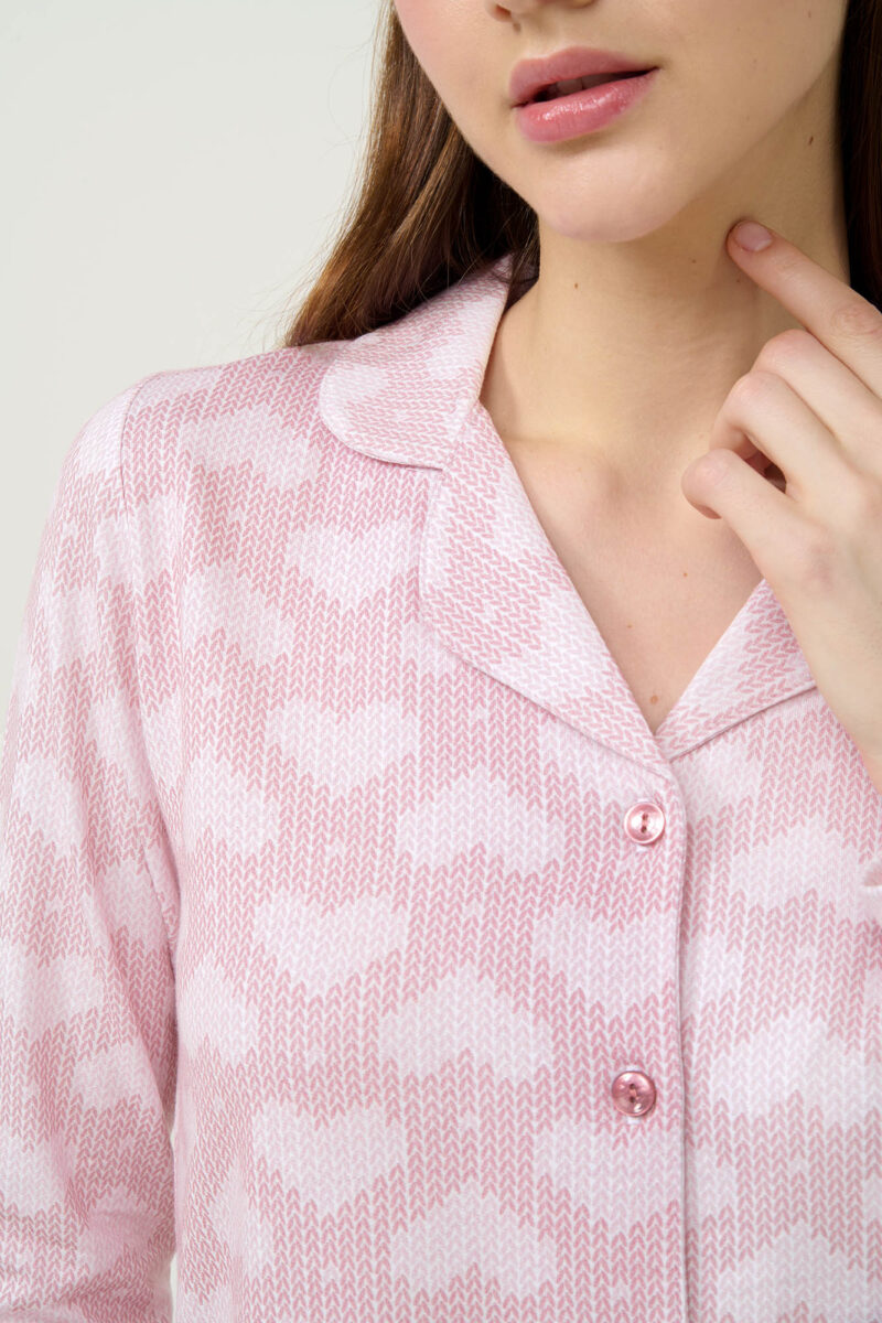 Pijama damă clasică din bumbac - VAMP / 23230 - imagine 3