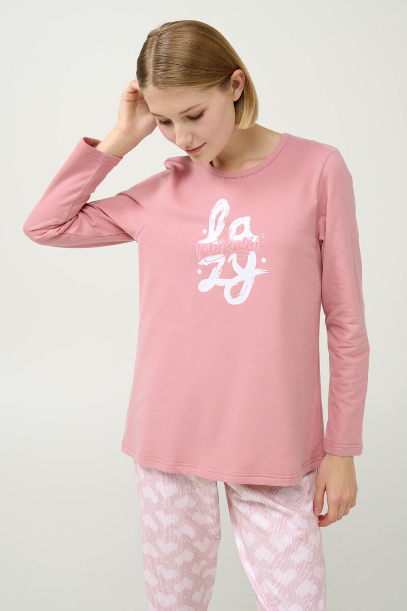 Pijama damă din bumbac - VAMP / 23235 - imagine 2